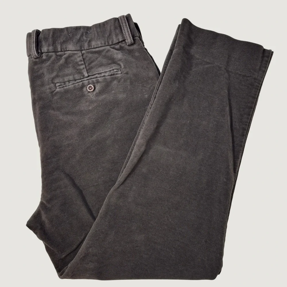 Polo Ralph Lauren Velour Trousers Men 38/32(28) Brown Heritage Cotton Straight